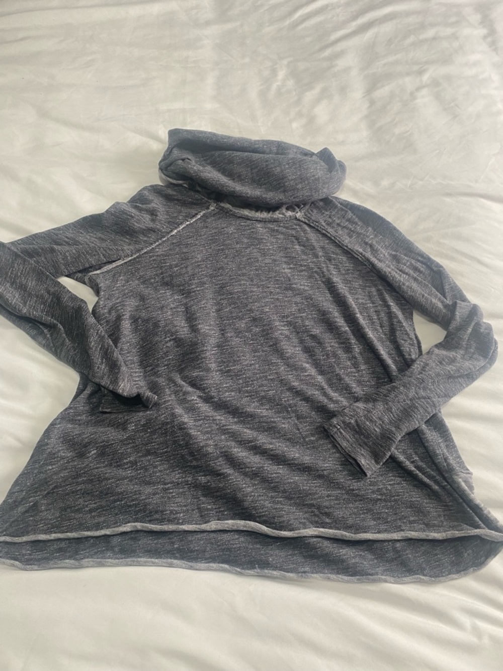 Free People Gray Cowl Neck Long Sleeve Top